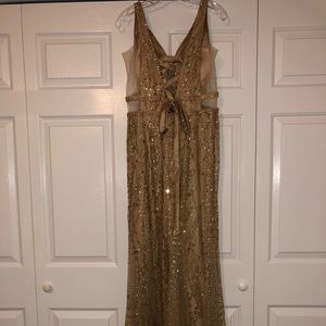 Gold Ellie Wilde Prom Dress